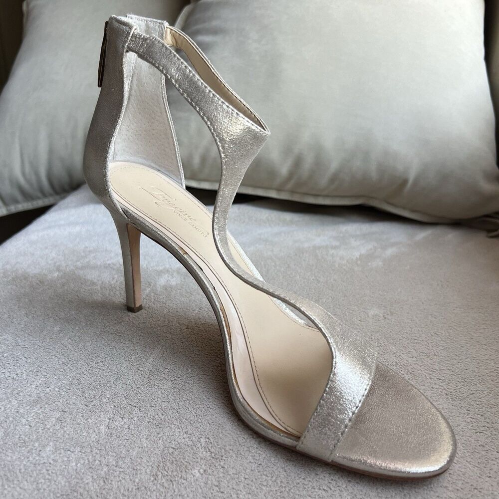 Vince Camuto Imagine Phoebe Metallic Gold Slim Heel Strappy Sandal Women 9.5 M